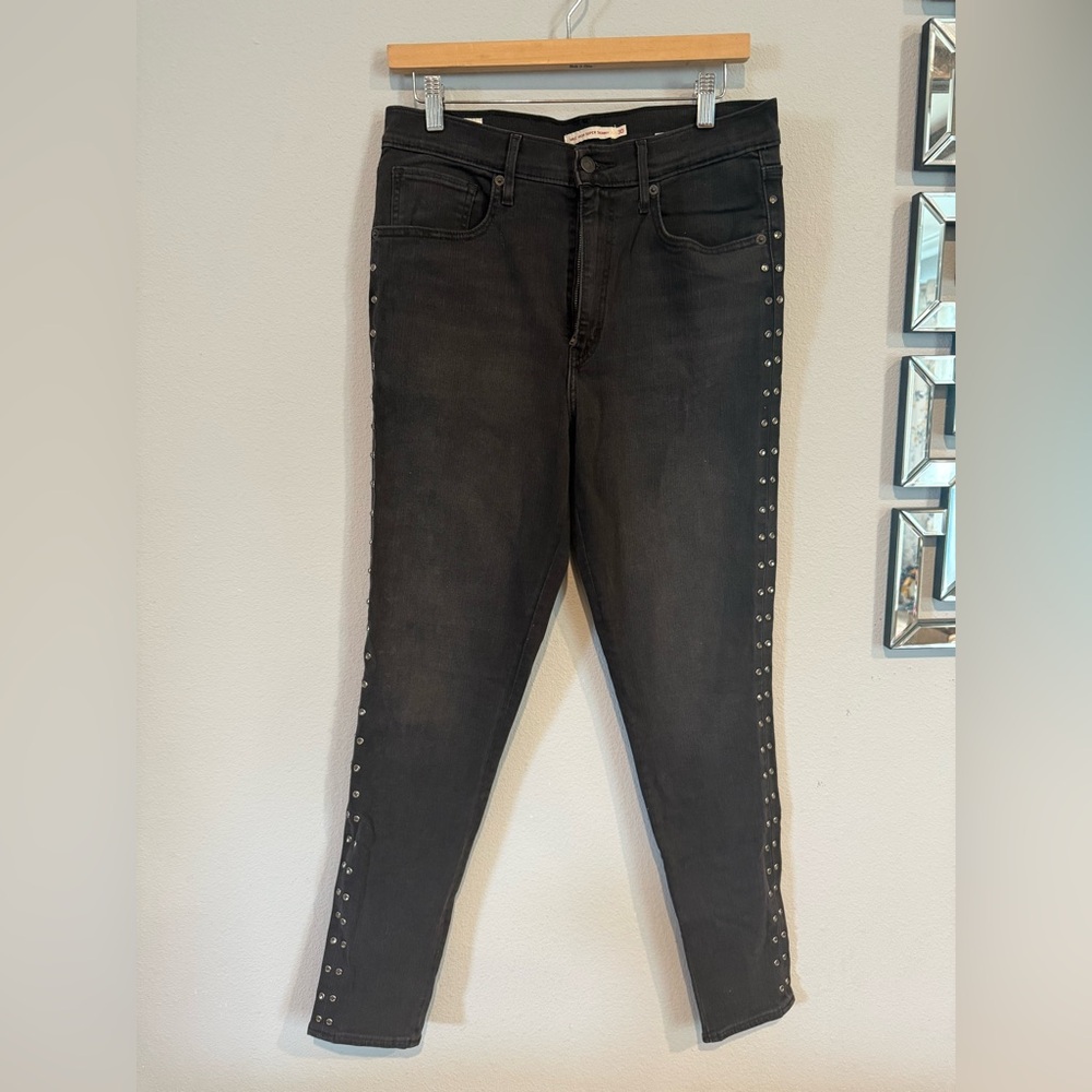 Levis Women’s Size 30 Mile High Super Skinny‎ Studded Rhinestone Stretch Jean
